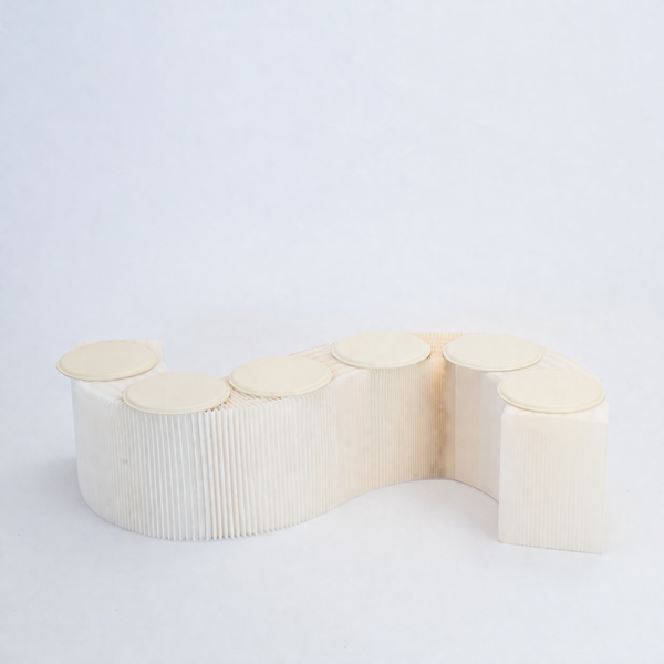 Foldable Paper Bench - White