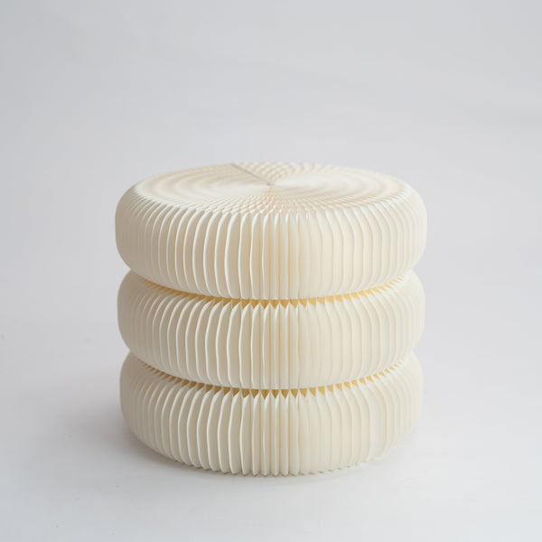 Fluted Paper Table- White