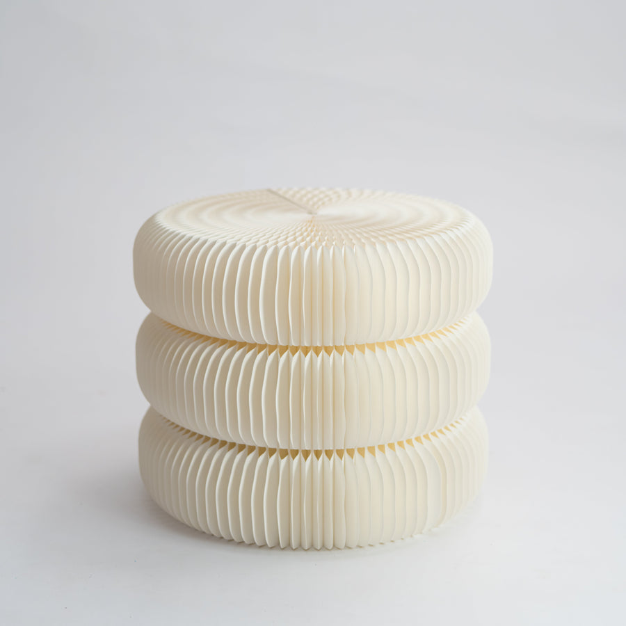 Fluted Paper Table - White