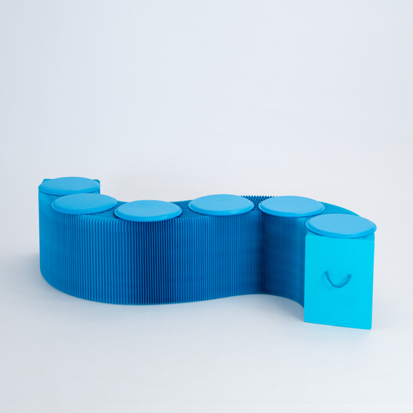 Foldable Paper Bench - Blue