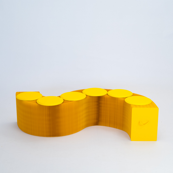 Foldable Paper Bench - Yellow