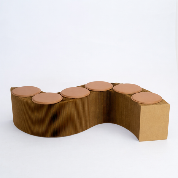 Foldable Paper Bench - Brown